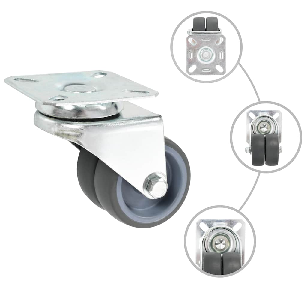 VidaXL 32 Stück Lenkrollen doppelt 50 mm