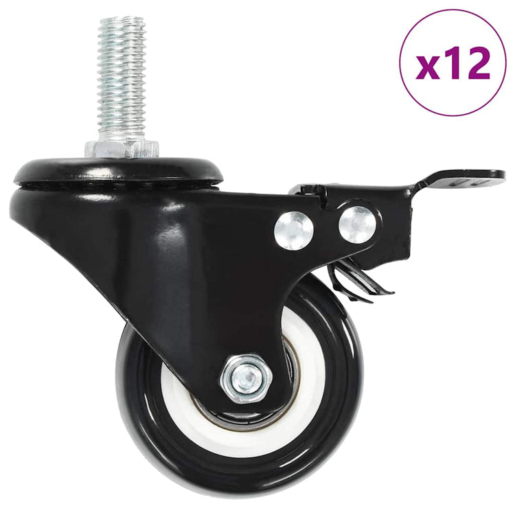 Vidaxl -Schwenkräder 12 St mit Bremsen 50 mm