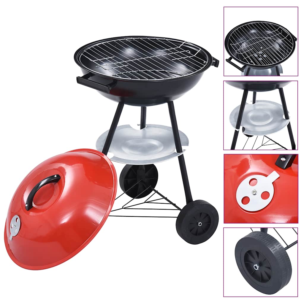 Vidaxl Bullet Barbecue Charcoal mit Rädern xxl 44 cm