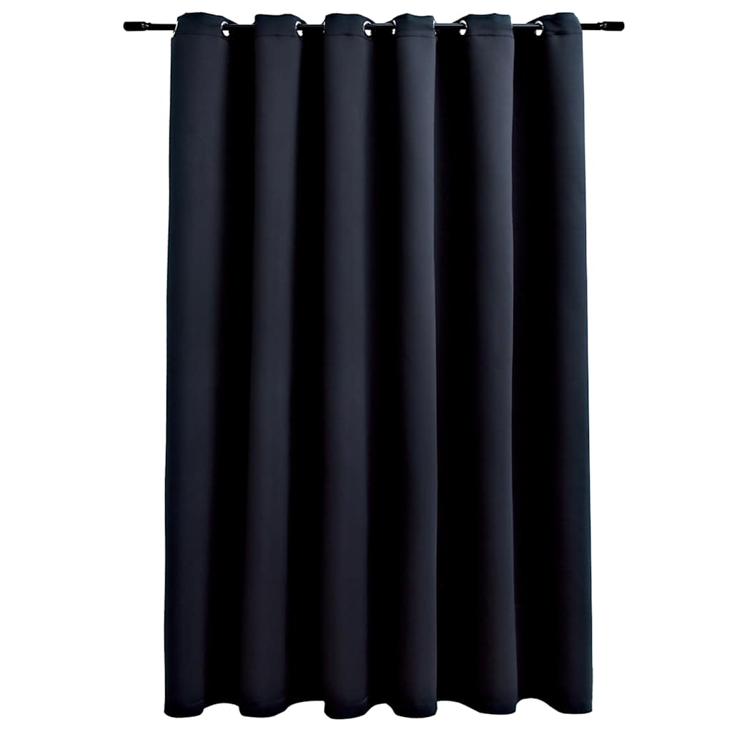 Vidaxl Vorhang Blackout mit Metallringen 290x245 cm Schwarz
