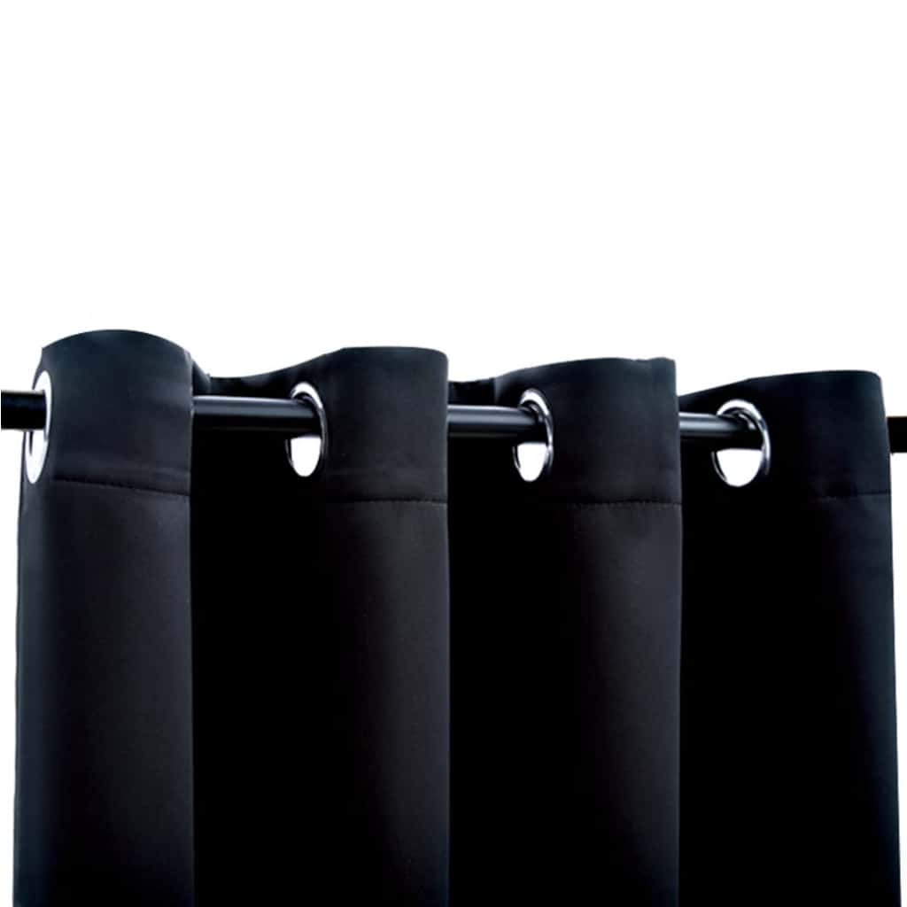 Vidaxl Vorhang Blackout mit Metallringen 290x245 cm Schwarz
