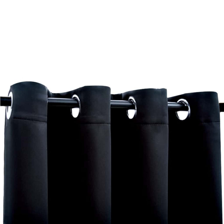 Vidaxl Vorhang Blackout mit Metallringen 290x245 cm Schwarz