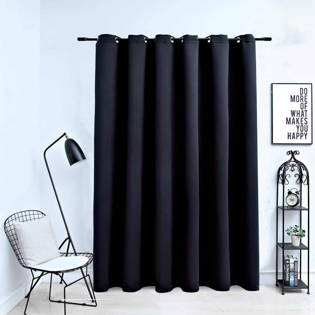 Vidaxl Vorhang Blackout mit Metallringen 290x245 cm Schwarz