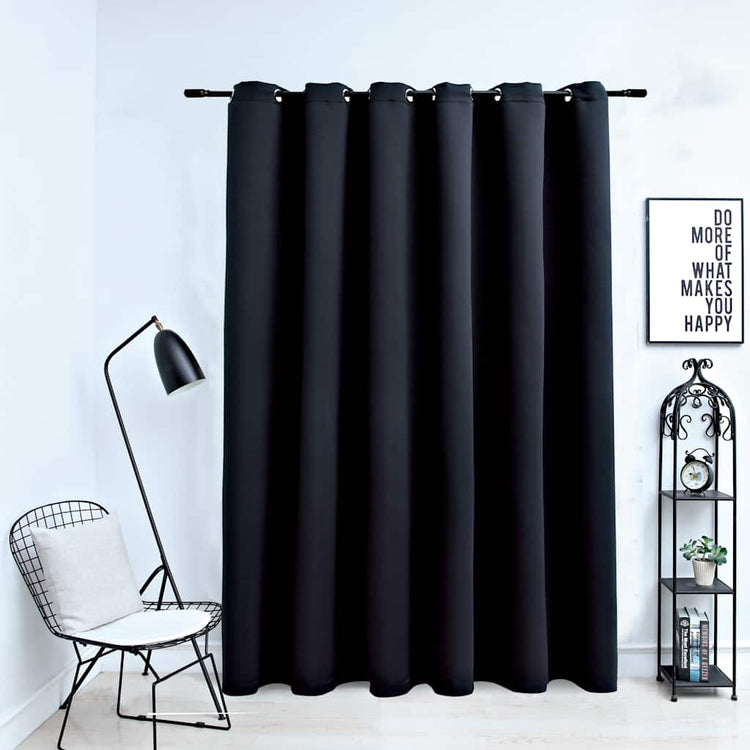 Vidaxl Vorhang Blackout mit Metallringen 290x245 cm Schwarz