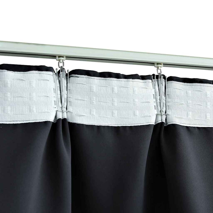 Vidaxl Vorhänge Blackout mit Haken 2 PCs 140x245 cm Schwarz