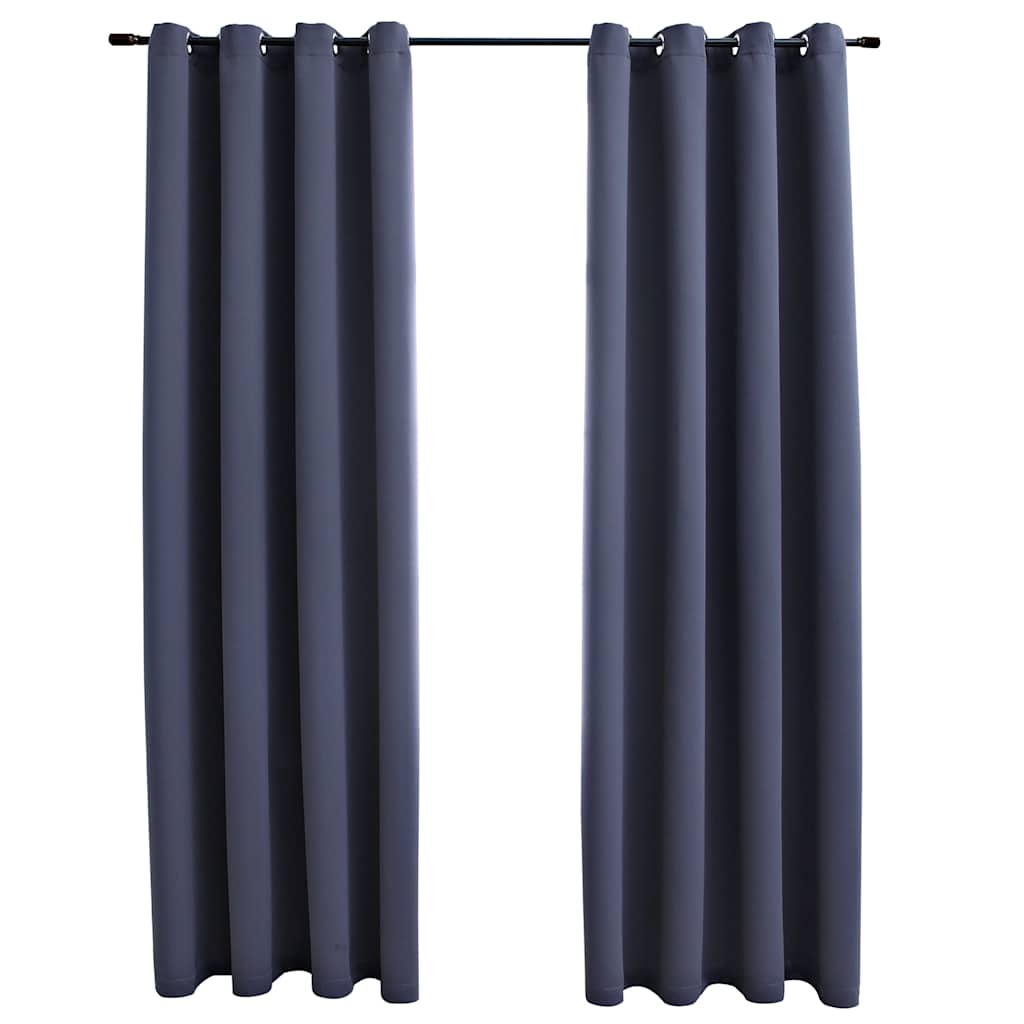 Vidaxx Verdunkelungsvorhänge mit Ringen 2 Stück 140x175 cm Anthrazit