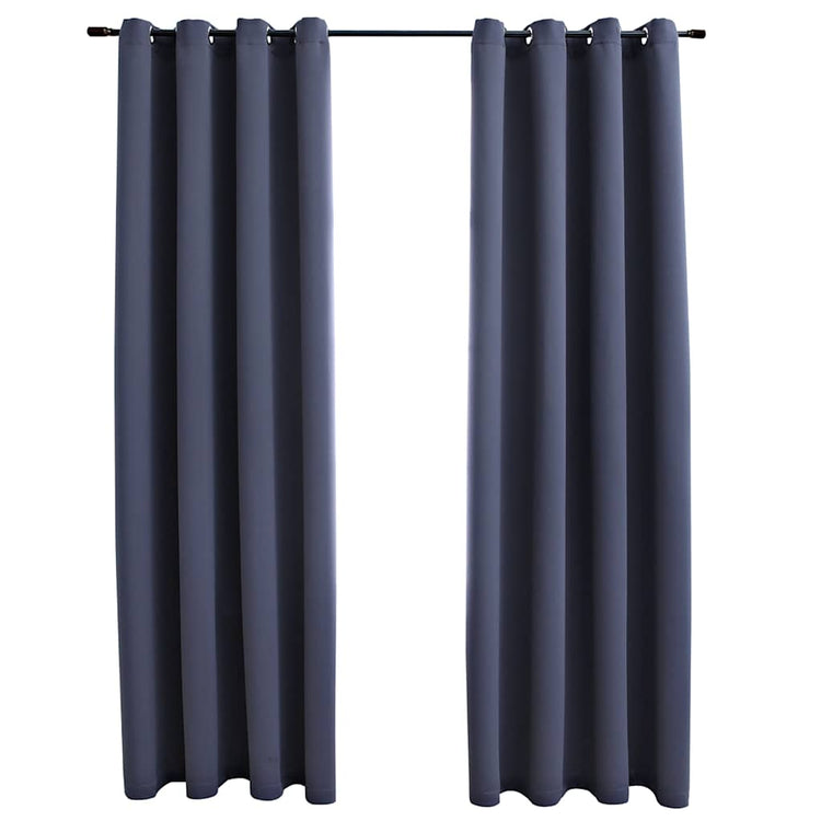Vidaxx Verdunkelungsvorhänge mit Ringen 2 Stück 140x175 cm Anthrazit