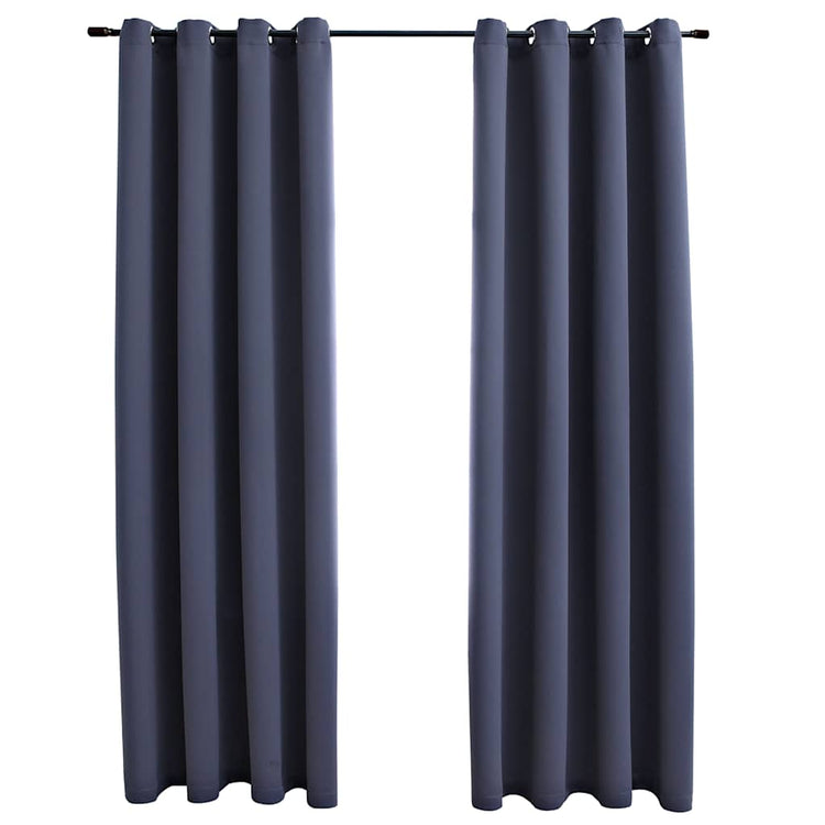 VIDAXL -Vorhänge Blackout mit Ringen 2 ST 140x225 cm Anthrazit