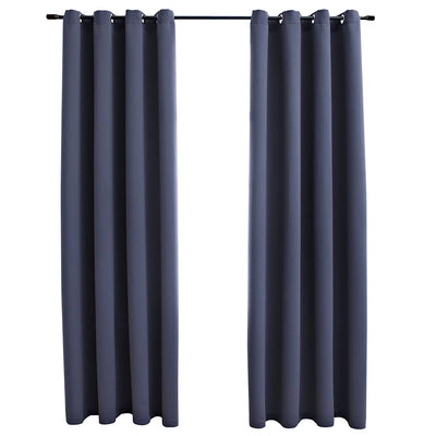 VIDAXL -Vorhänge Blackout mit Ringen 2 ST 140x245 cm Anthrazit