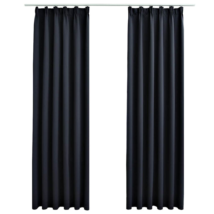 VIDAXL -Vorhänge Blackout mit Haken 2 ST 140x245 cm Anthrazit