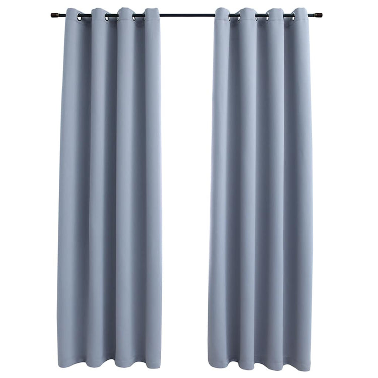 VidaXL Verdunkelungsvorhang mit Metallringen 2 Stück 140x175 cm grau