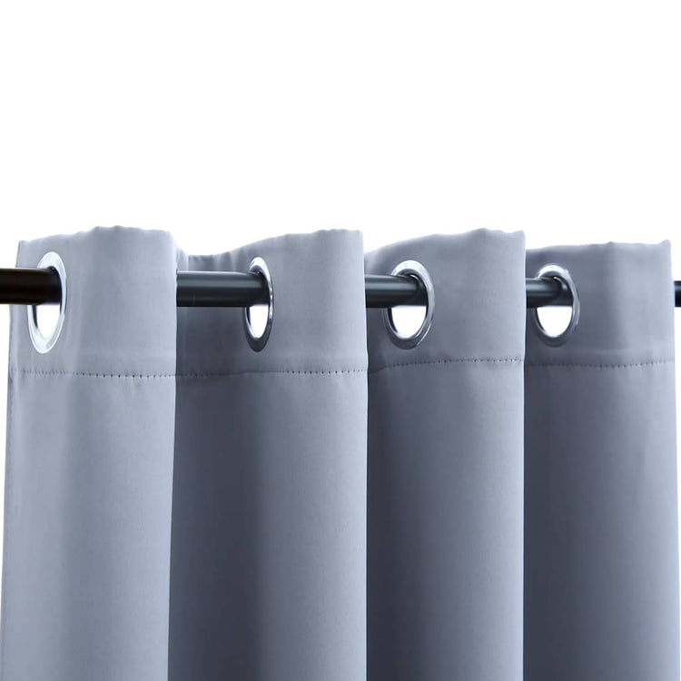 Vidaxl -Vorhang verdammt mit Metallringen 2 ST 140x225 cm Grau