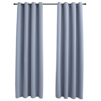 Vidaxl Vorhang Blackout mit Metallringen 2 ST 140x245 cm Grau