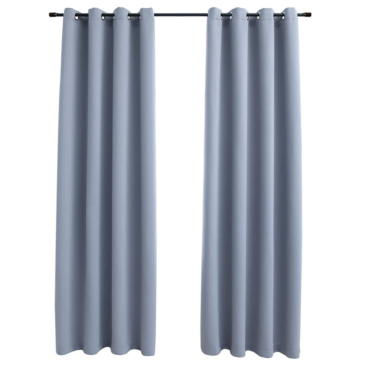 Vidaxl Vorhang Blackout mit Metallringen 2 ST 140x245 cm Grau