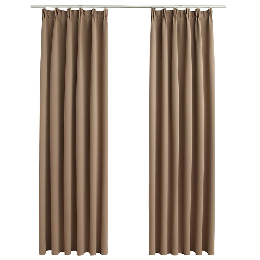 Vidaxx Verdunkelungsvorhänge mit Haken 2 Stück 140x175 cm Taupe