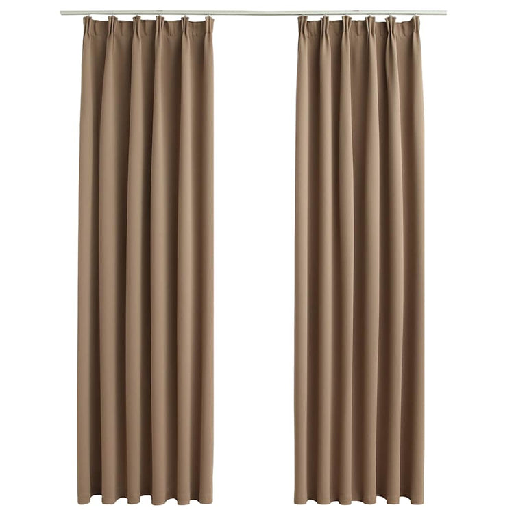 Vidaxx Verdunkelungsvorhänge mit Haken 2 Stück 140x175 cm Taupe