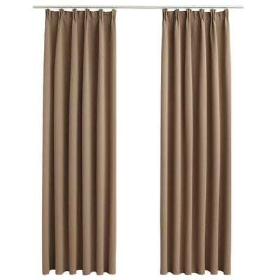 VIDAXL -Vorhänge Blackout mit Haken 2 ST 140x225 cm Taupe