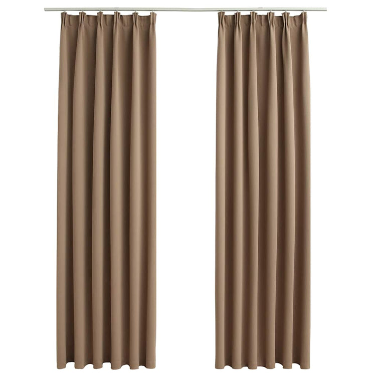 VIDAXL -Vorhänge Blackout mit Haken 2 ST 140x245 cm Taupe