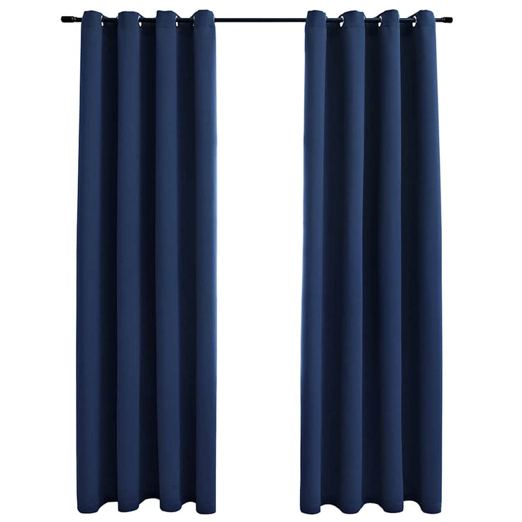 Vidaxl -Vorhang verdammt mit Metallringen 2 ST 140x225 cm Blau