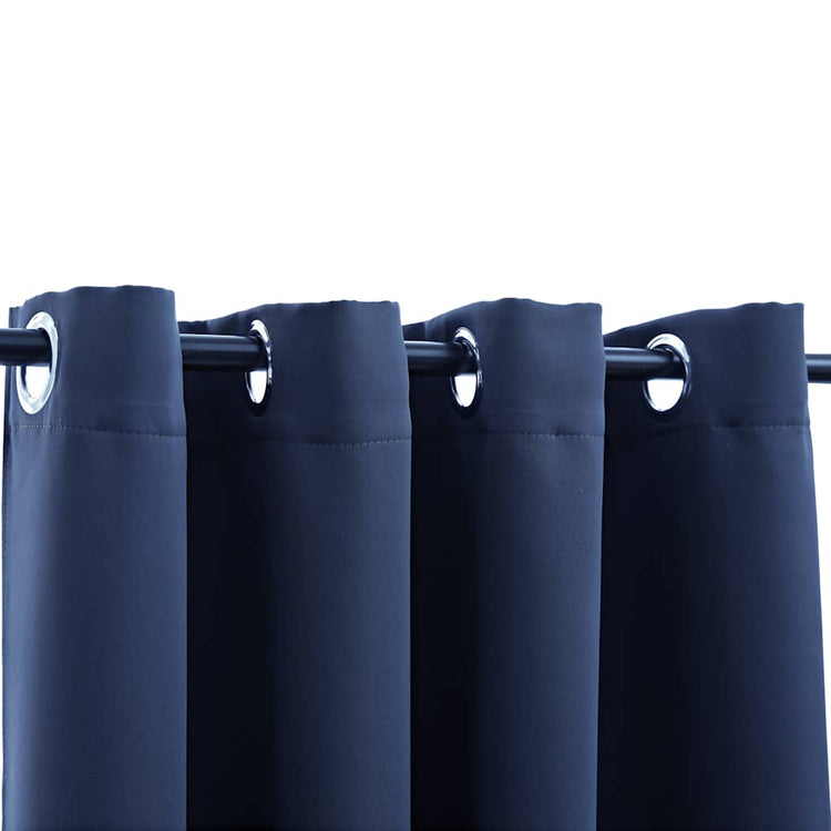 Vidaxl -Vorhang verdammt mit Metallringen 2 ST 140x225 cm Blau