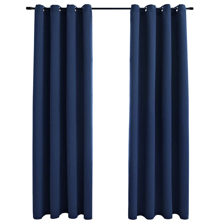 Vidaxl -Vorhang verdammt mit Metallringen 2 ST 140x245 cm Blau