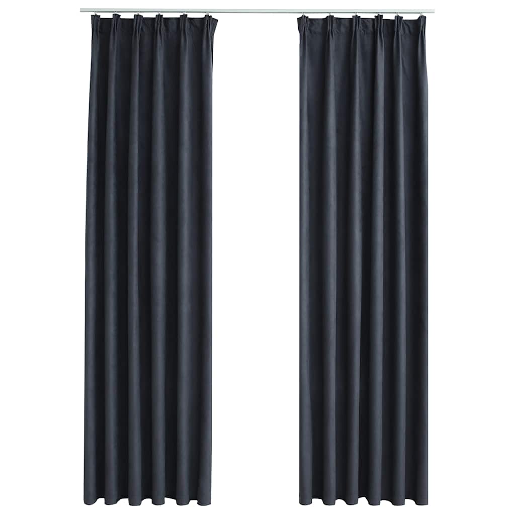 VIDAXL -Vorhänge Blackout mit Haken 2 PCs 140x175 cm Anthrazit