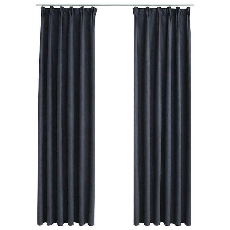 VIDAXL -Vorhänge Blackout mit Haken 2 PCs 140x175 cm Anthrazit