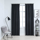 VIDAXL -Vorhänge Blackout mit Haken 2 PCs 140x175 cm Anthrazit - afbeelding 1
