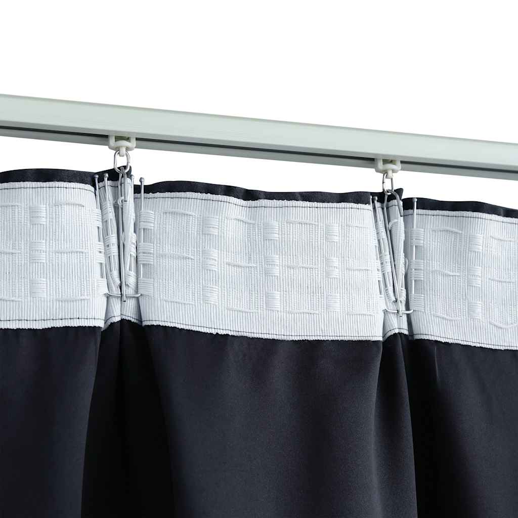 VIDAXL -Vorhänge Blackout mit Haken 2 ST 140x245 cm Anthrazit