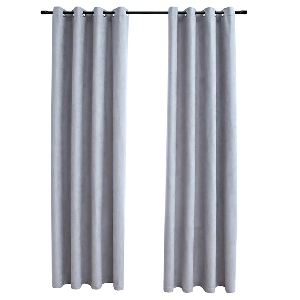 VIDAXL -Vorhang mit Metallringen 2 ST 140x175 cm Grau