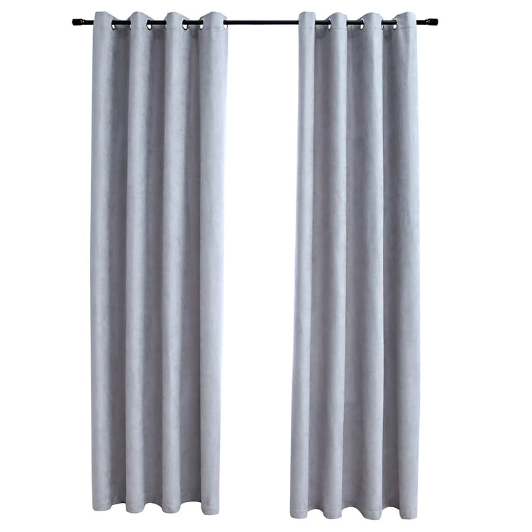 VIDAXL -Vorhang mit Metallringen 2 ST 140x175 cm Grau