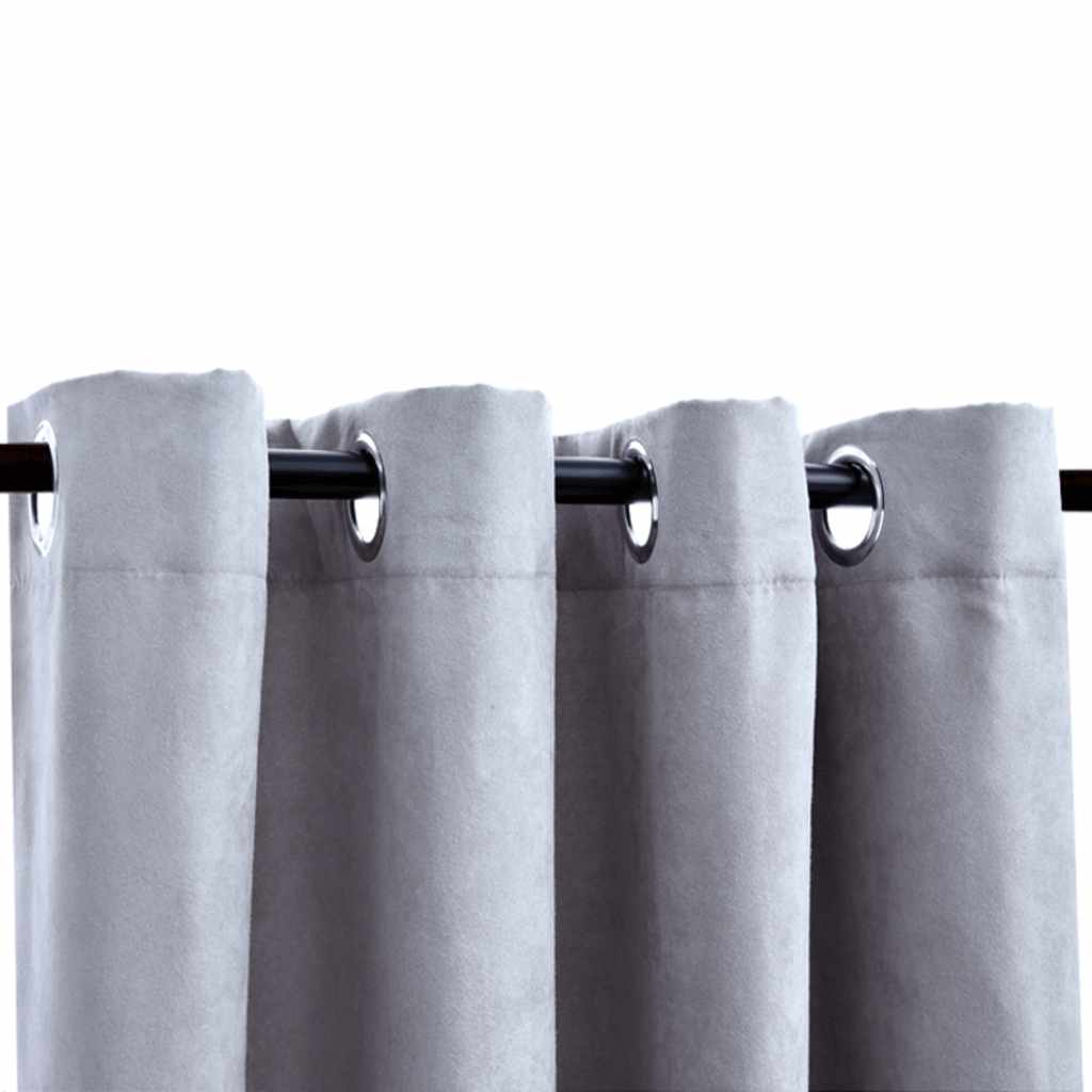 VIDAXL -Vorhang mit Metallringen 2 ST 140x175 cm Grau