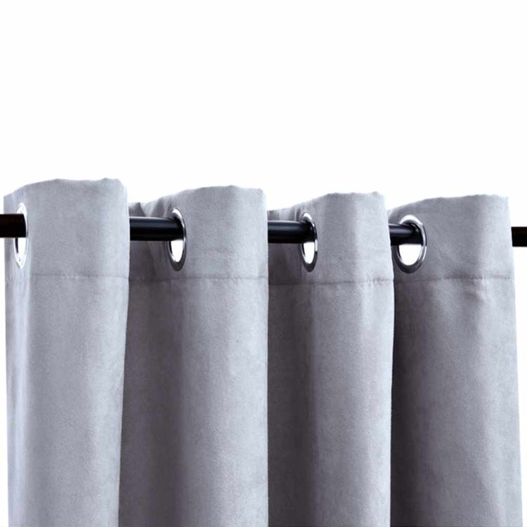 VIDAXL -Vorhang mit Metallringen 2 ST 140x175 cm Grau