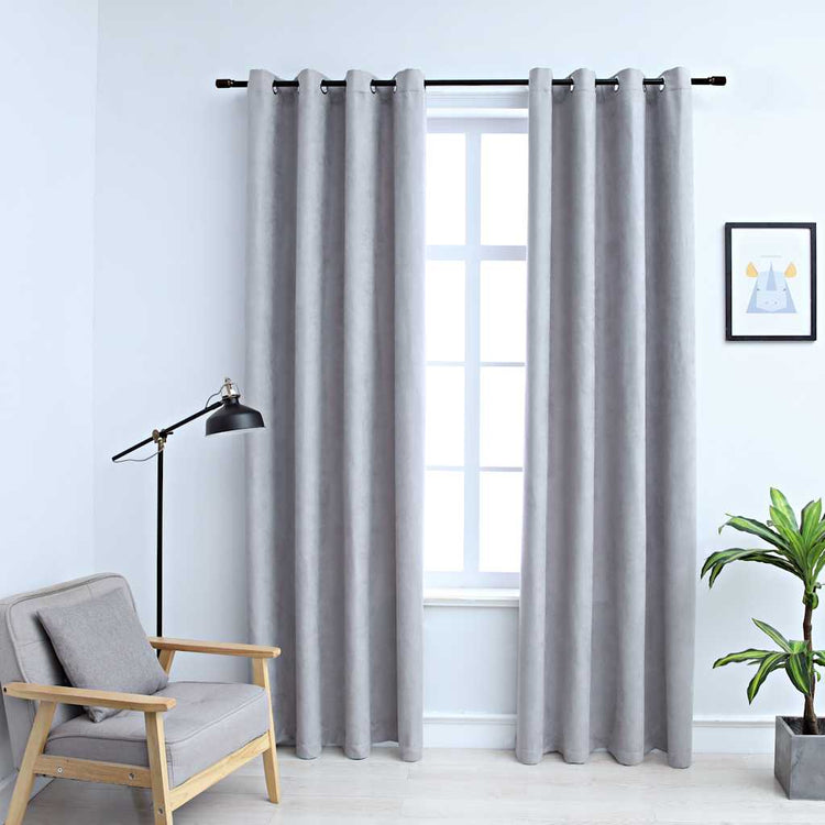 VIDAXL -Vorhang mit Metallringen 2 ST 140x175 cm Grau