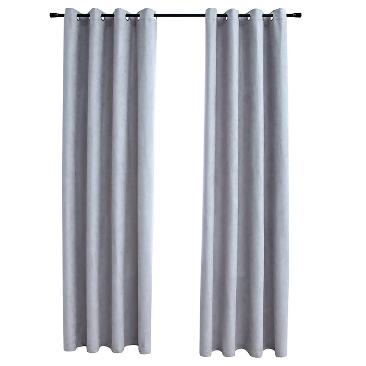 Vidaxl -Vorhang verdammt mit Metallringen 2 ST 140x225 cm Grau