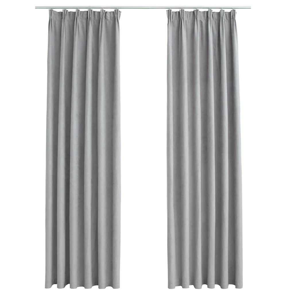 VIDAXL -Vorhänge Blackout mit Haken 2 PCs 140x225 cm grau