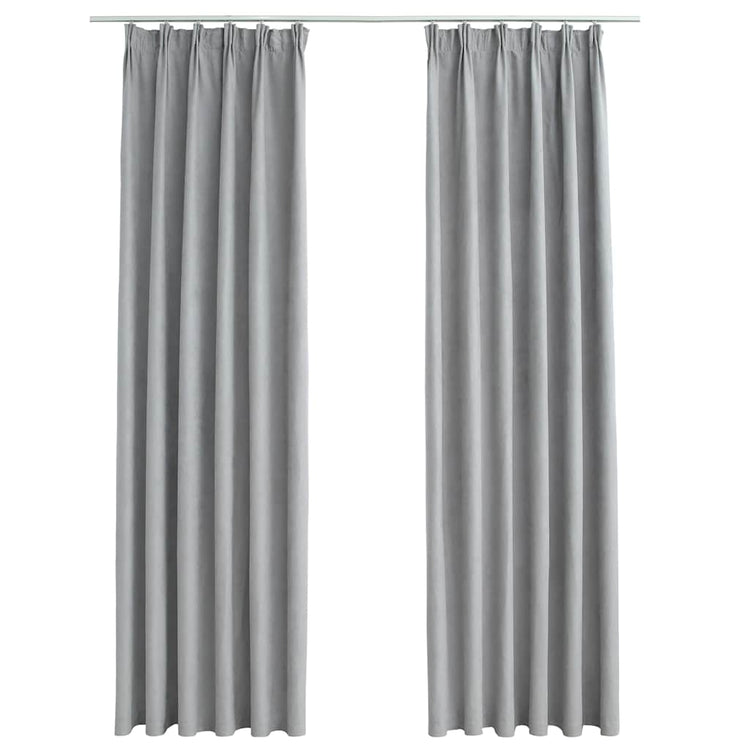 VIDAXL -Vorhänge Blackout mit Haken 2 PCs 140x225 cm grau