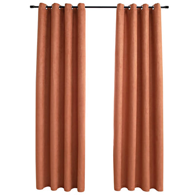 VIDAXL -Vorhänge Blackout mit Ringen 2 ST 140x175 cm Rost -Colored