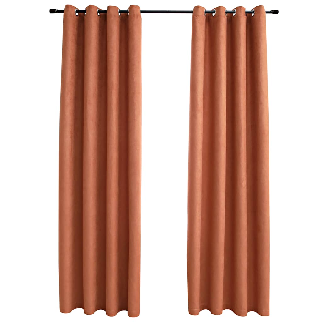 Vidaxl Vorhänge Blackout mit Ringen 2 ST 140x245 cm Rostfarbe