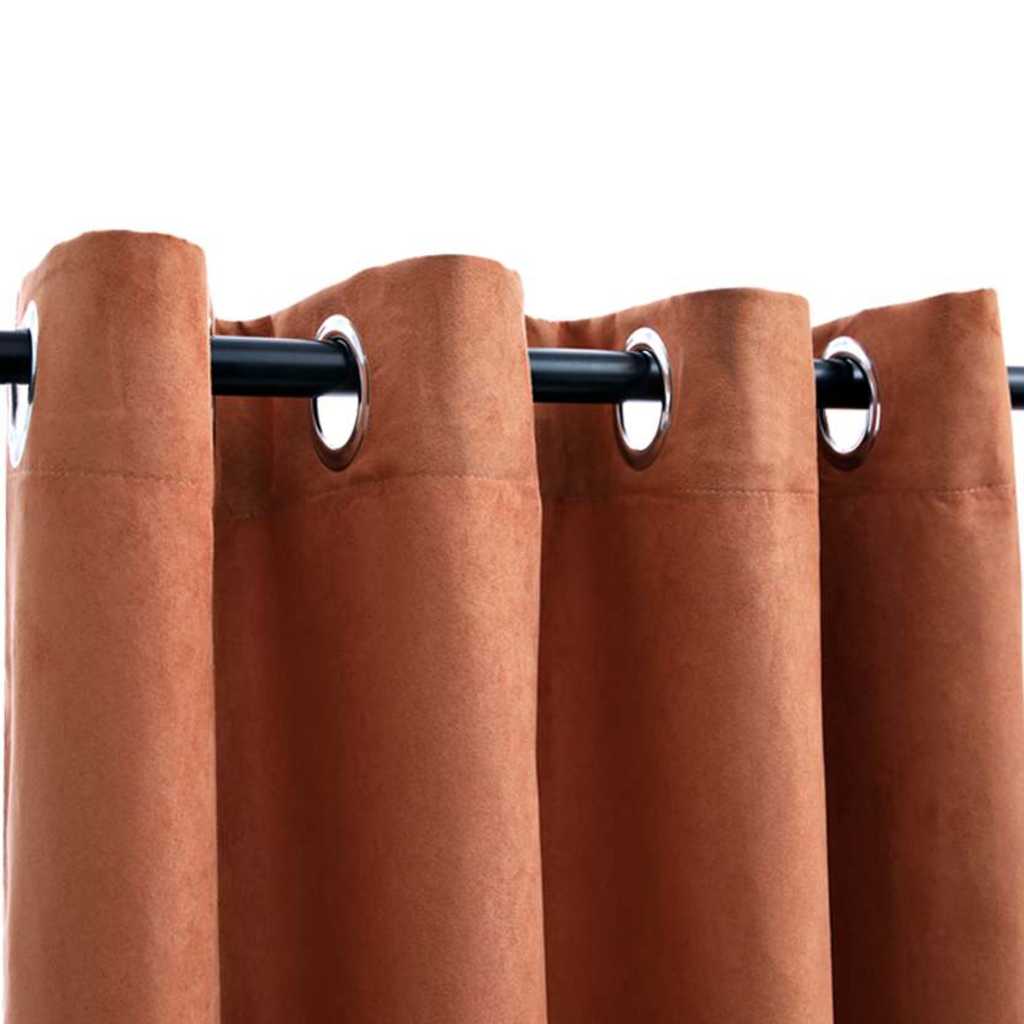 Vidaxl Vorhänge Blackout mit Ringen 2 ST 140x245 cm Rostfarbe