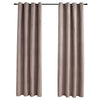 Vidaxl -Vorhang verdammt mit Metallringen 2 ST 140x225 cm Taupe