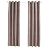 Vidaxl -Vorhang verdammt mit Metallringen 2 ST 140x225 cm Taupe - afbeelding 2