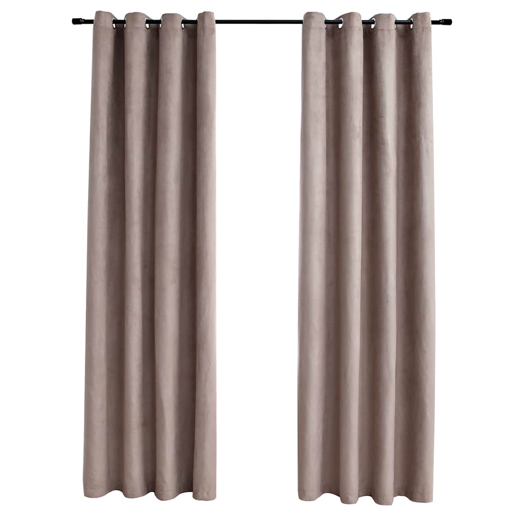 Vidaxl -Vorhang verdammt mit Metallringen 2 ST 140x225 cm Taupe
