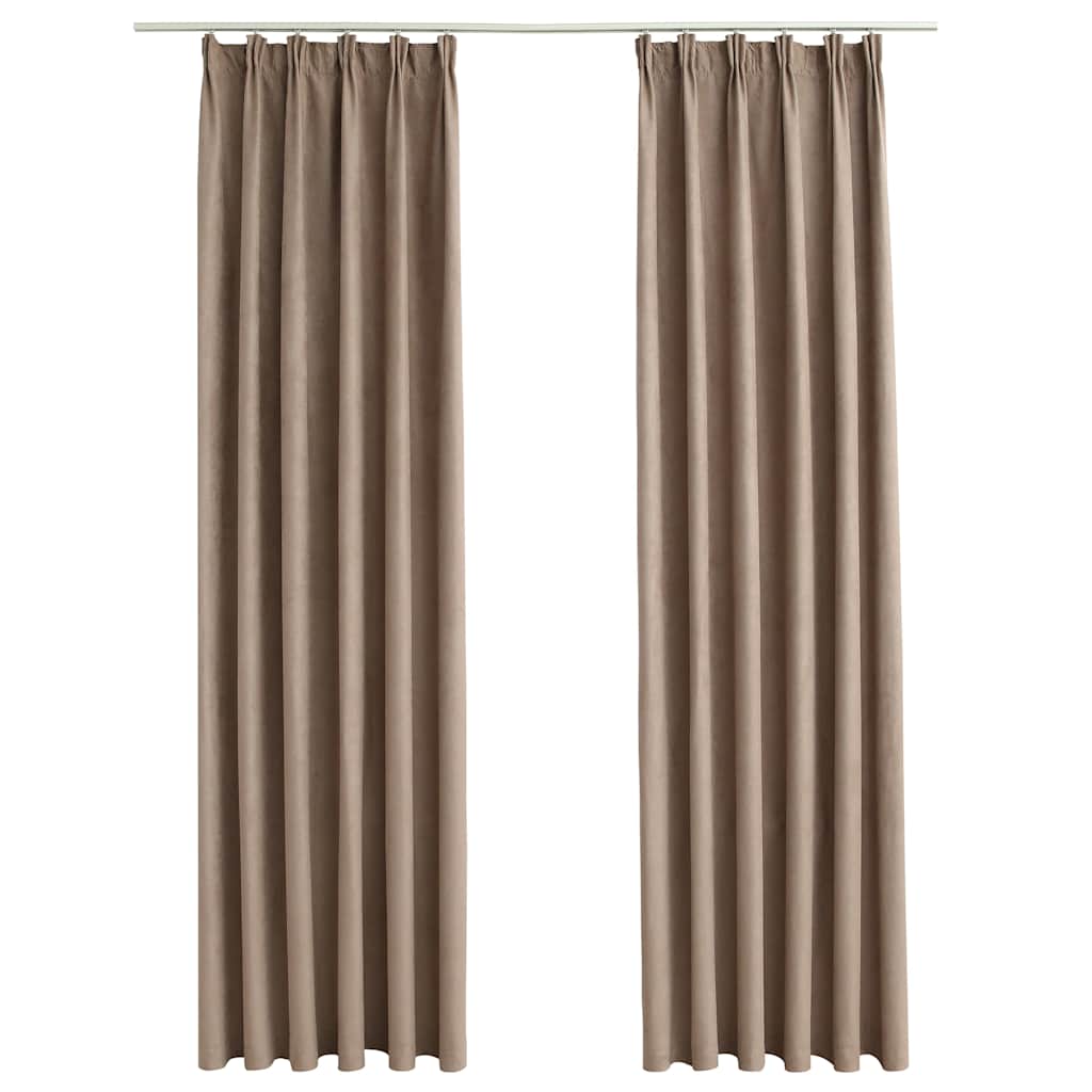 VIDAXL -Vorhänge Blackout mit Haken 2 ST 140x225 cm Taupe