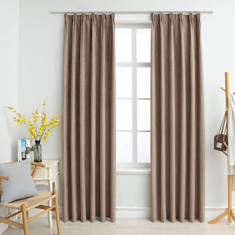 VIDAXL -Vorhänge Blackout mit Haken 2 ST 140x225 cm Taupe