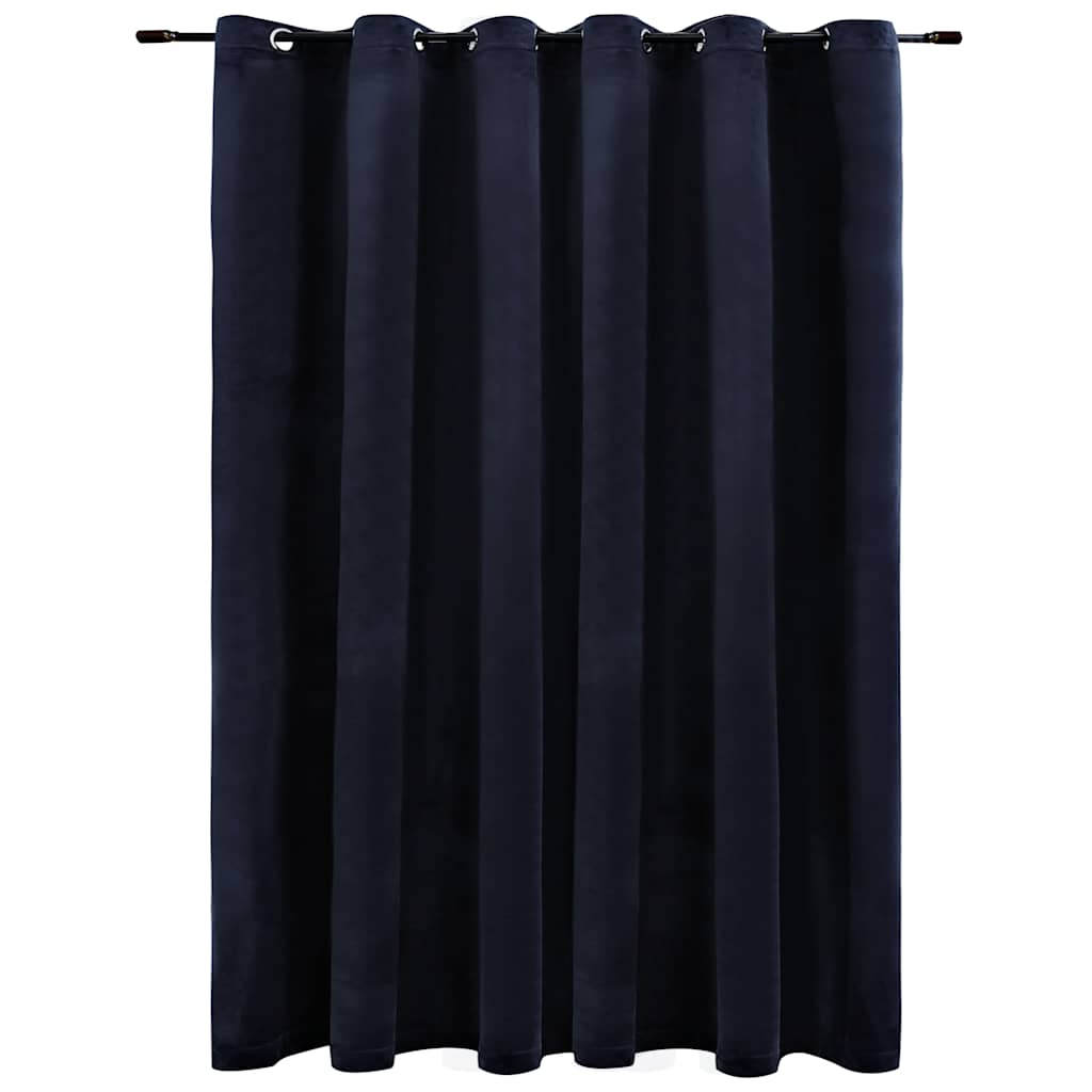 Vidaxl Vorhang Blackout mit Ringen 290x245 cm Samt schwarz