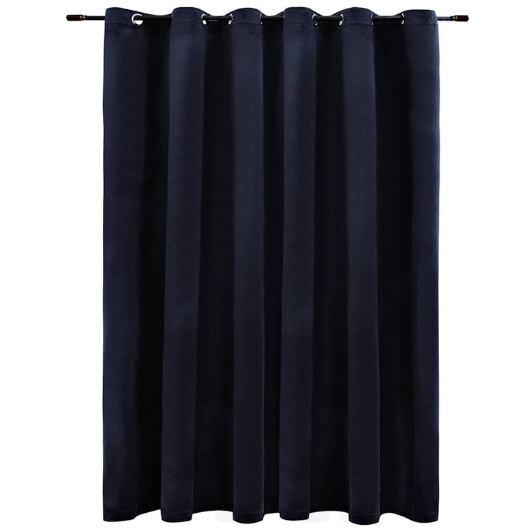 Vidaxl Vorhang Blackout mit Ringen 290x245 cm Samt schwarz