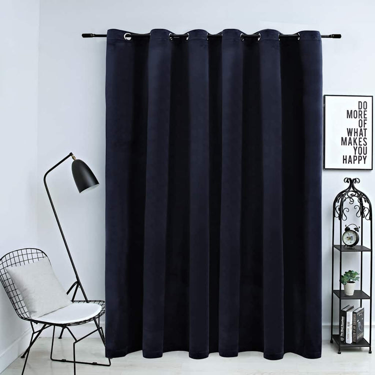 Vidaxl Vorhang Blackout mit Ringen 290x245 cm Samt schwarz