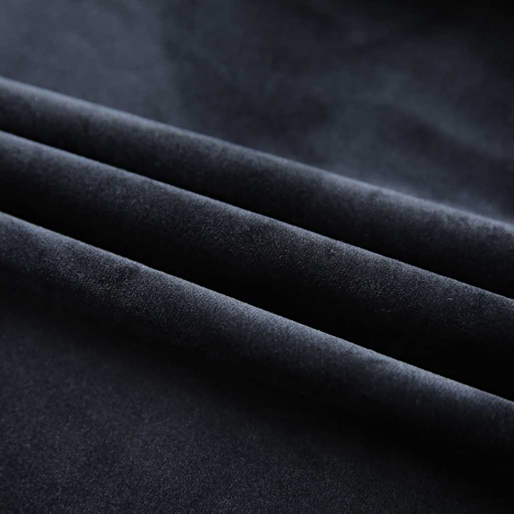 Vidaxl Vorhänge Blackout 2 STs mit Haken 140x175 cm Samt schwarz