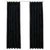 Vidaxl Vorhänge Blackout 2 STs mit Haken 140x225 cm Samt schwarz